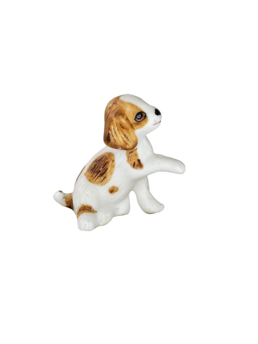 Freeman McFarlin George Good Puppy Dog Miniature Figurine Brown White Ceramic